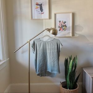 sage work blouse